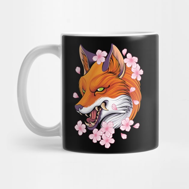 Kitsune Mask I Fuchs I Red Fox I Anime by Shirtjaeger